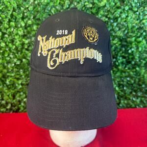 Nike LSU Tigers 2019 National Champions black locker room hat gold embroidered